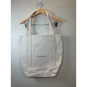 Poshmark Canvas Tote Bag Women’s Natural Beige Casual Everyday Double Handles